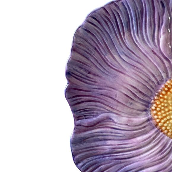 Maxcera Purple Floral Ceramic Dinner Plates 10in Set of 4 Spring New - Picture 10 of 15